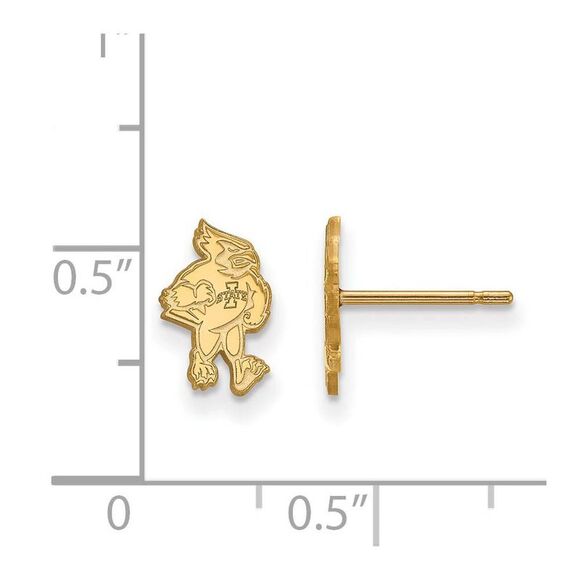 14k Gold Plated Silver Iowa State University XS (Tiny) Post Earrings - Picture 2 of 3